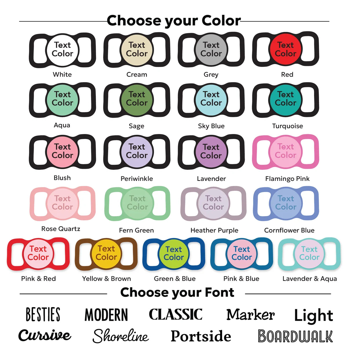 Mini Slim Coastal Slide-On Dog ID Tag | Jingle-Free Silicone