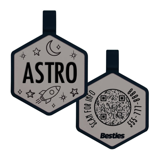QR Code Space Cadet Silicone ID Tag