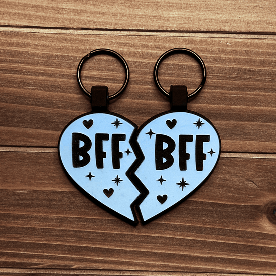 BFF Heart Silicone ID Tags