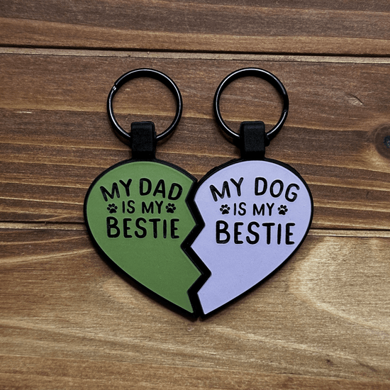 "My Dog Is My Bestie" BFF Heart Silicone ID Tags