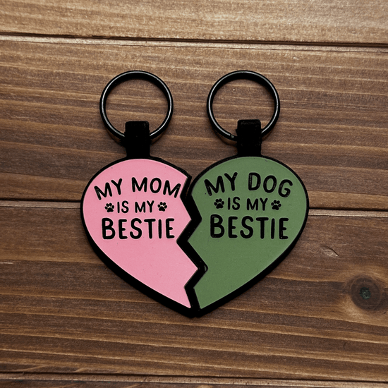 "My Dog Is My Bestie" BFF Heart Silicone ID Tags