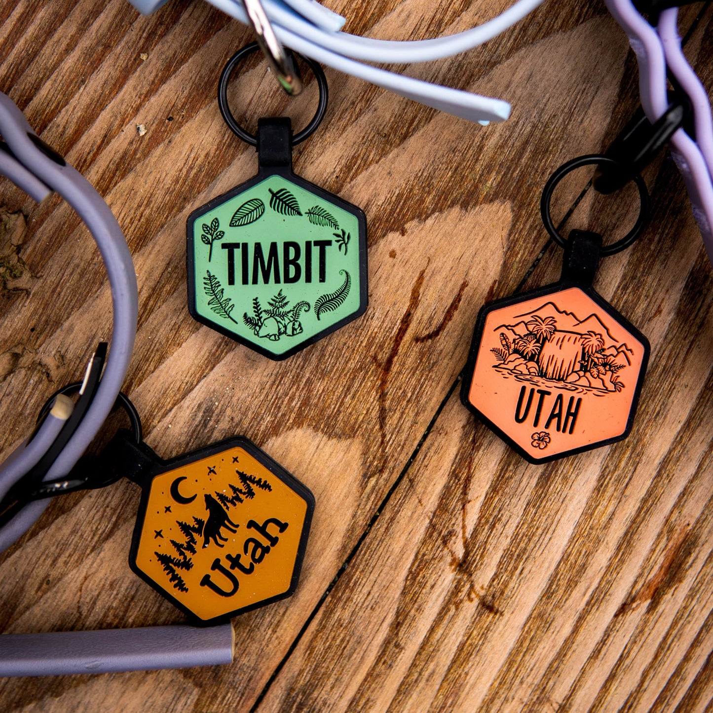 Camel Brown Silicone ID Tag