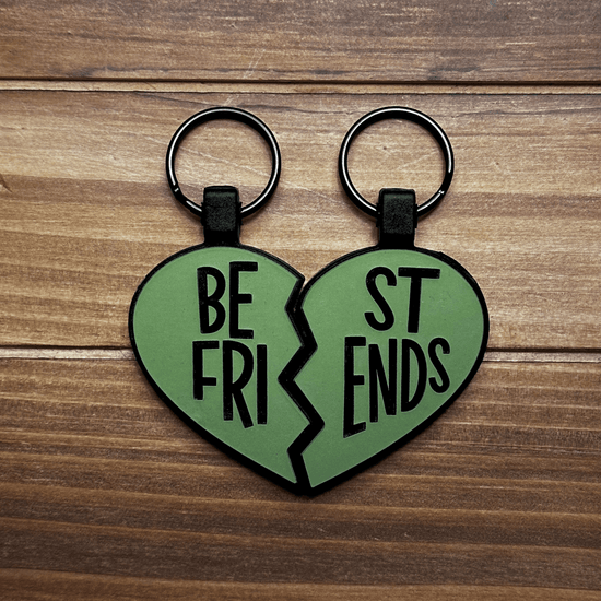 Besties Friends Classic BFF Heart Silicone ID Tags