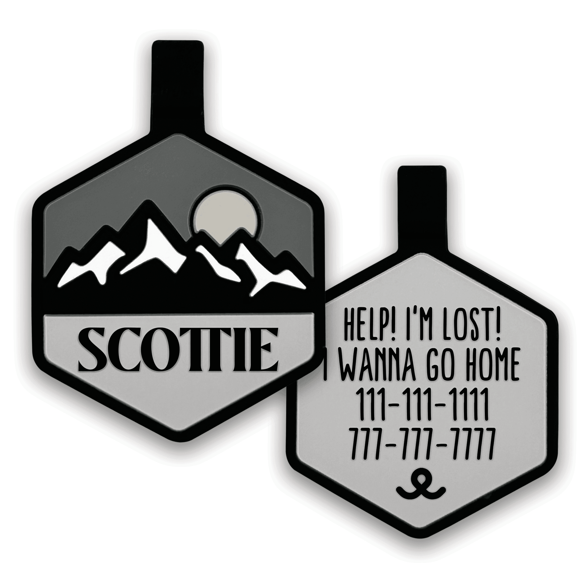 Pup's Peak Silicone Dog ID Tag - Midnight Granite