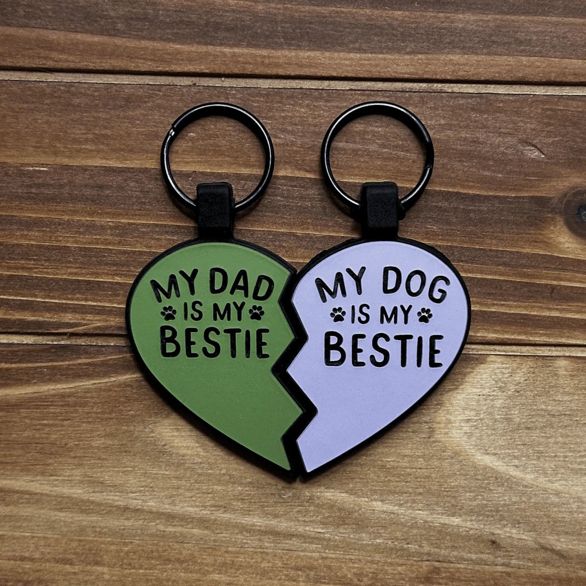 Best Friends Set silicone pet id tags featuring one half that says 
