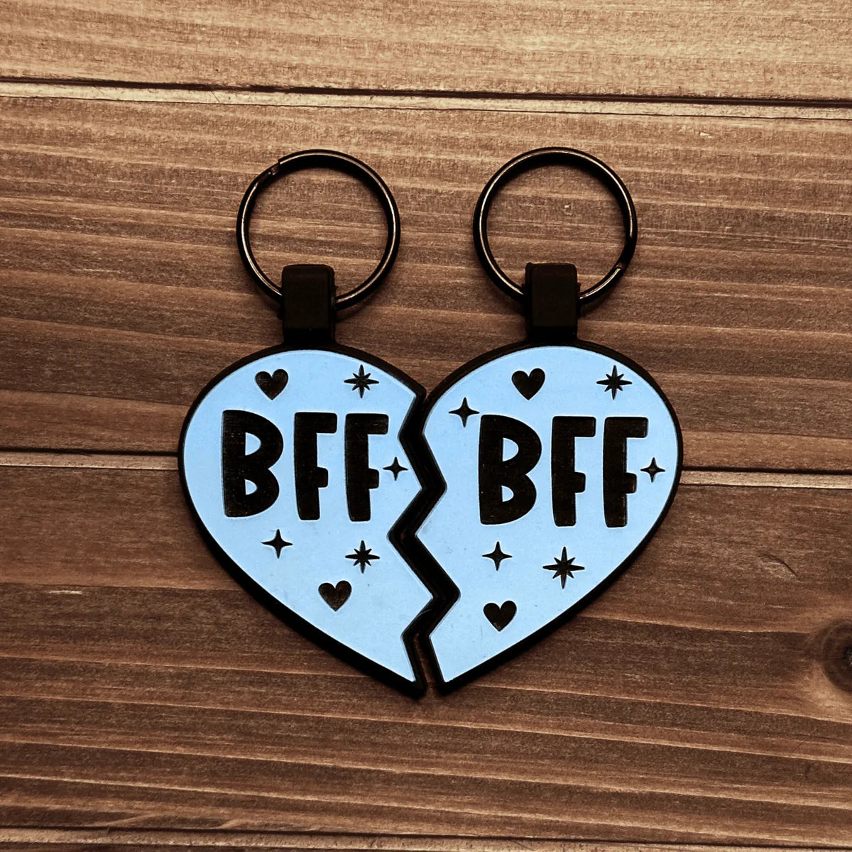 BFF Set Pet ID Tags in color sky blue.