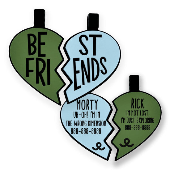 Besties Friends Classic BFF Heart Silicone ID Tags