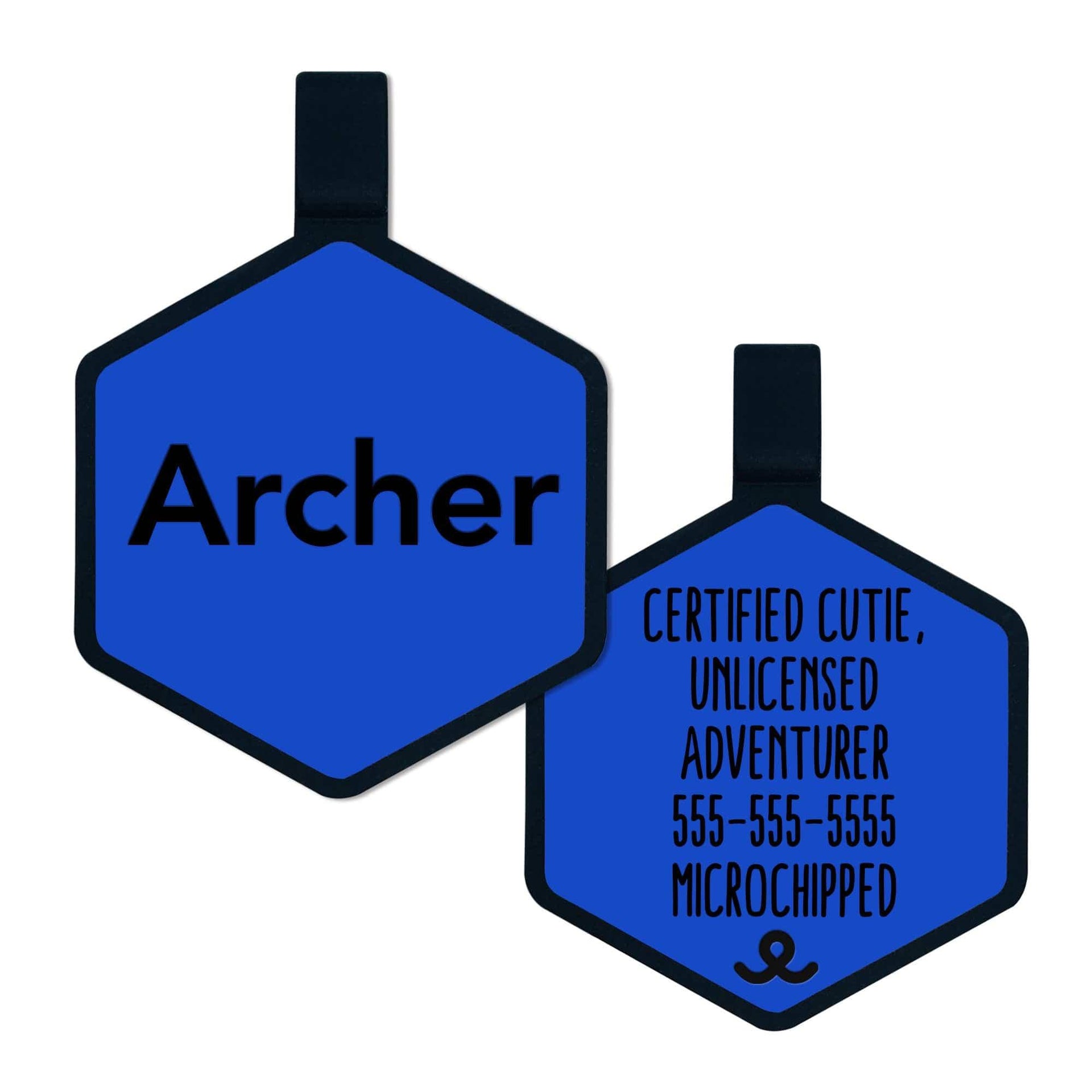 Bright Blue Silicone ID Tag