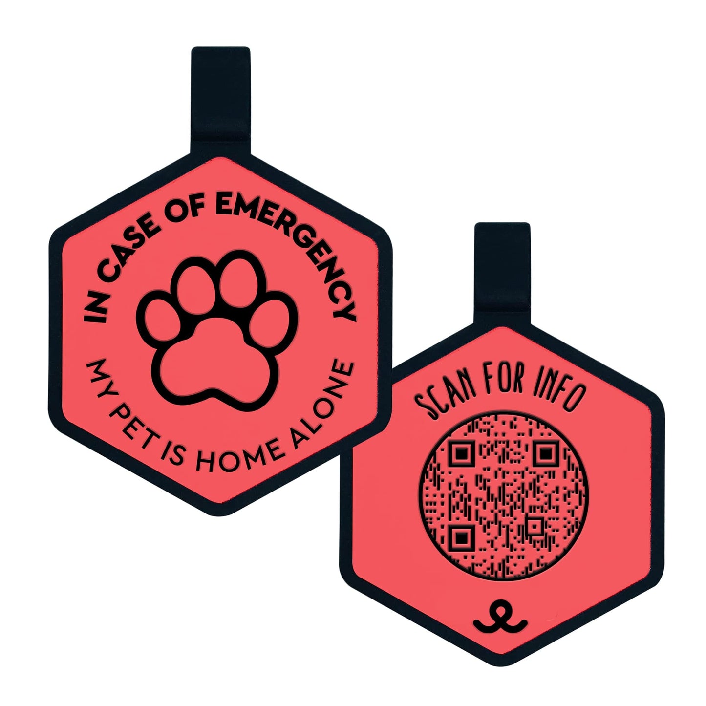QR Code My Pet Is Home Alone Emergency Alert Keychain