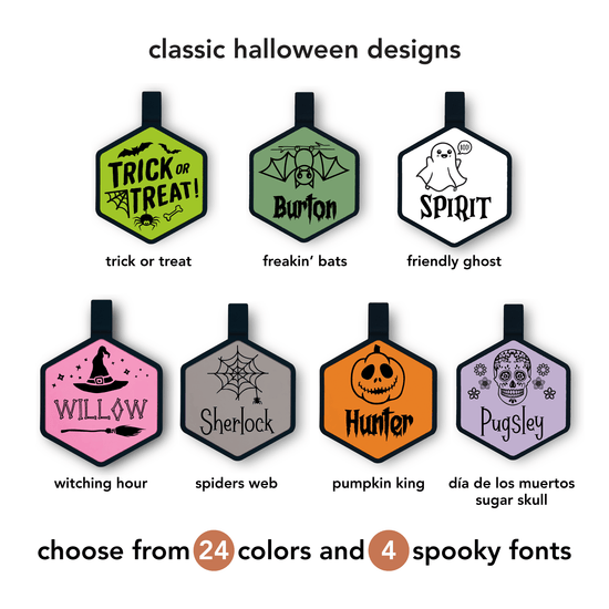 Classic Halloween Silicone ID Tags