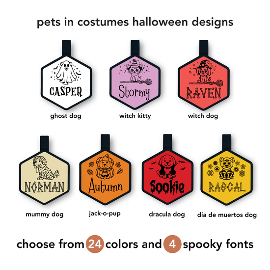 Pets In Costumes Halloween Silicone ID Tags