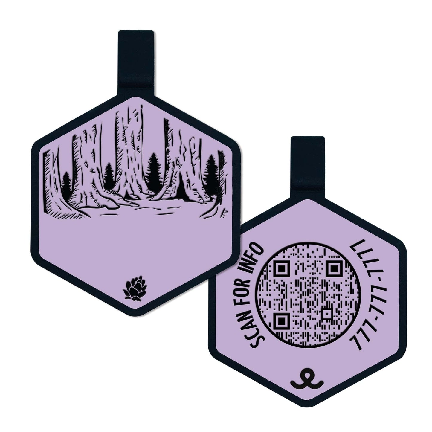 QR Code Redwood forest Silicone ID Tag
