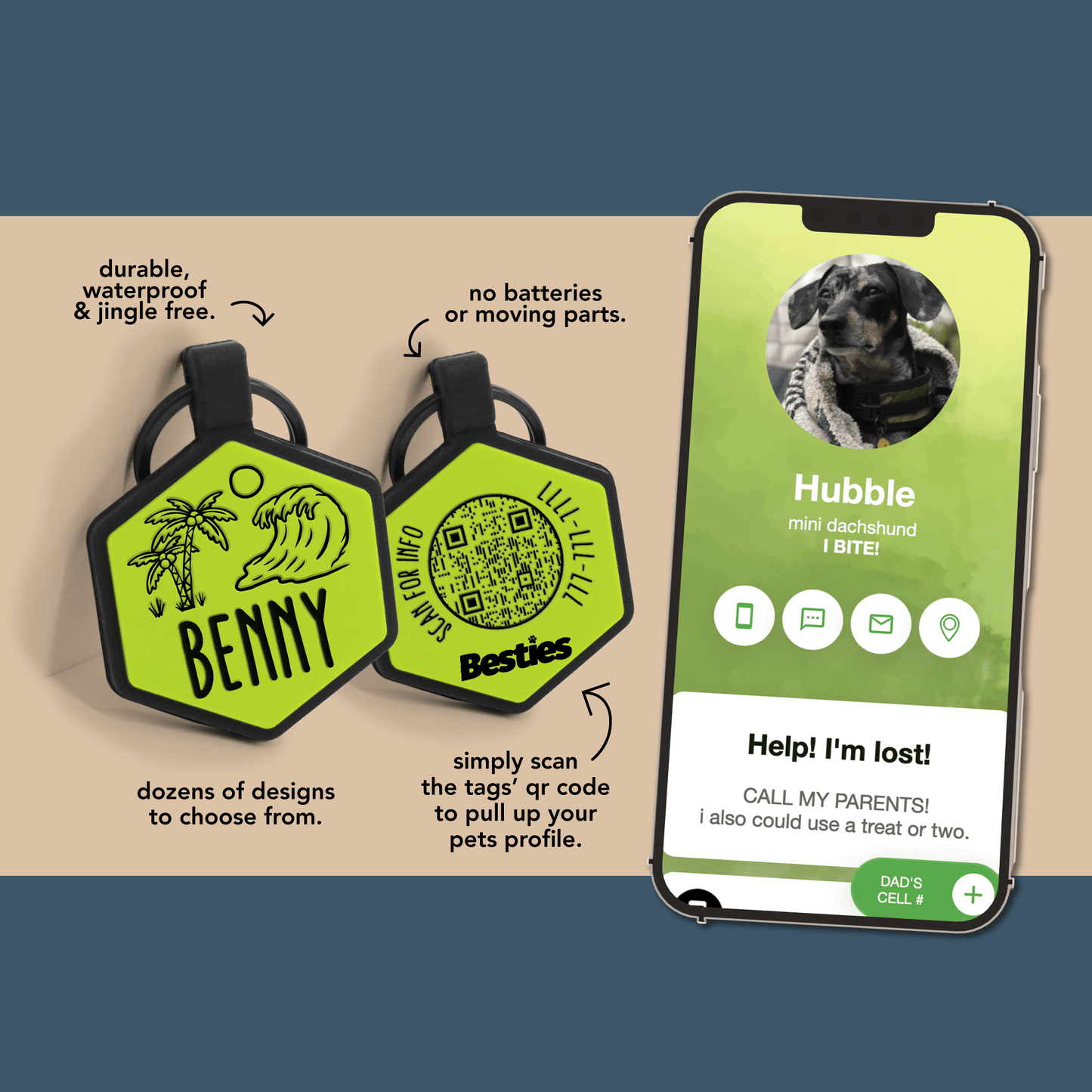 QR Code Beetlejuice Silicone ID Tag