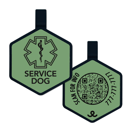 QR Code Service Dog Silicone Pet ID Tag