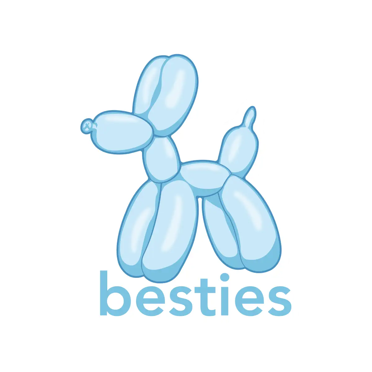 Sky Blue inflatable balloon dog sticker.