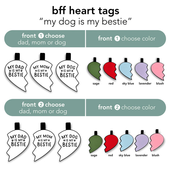 "My Dog Is My Bestie" BFF Heart Silicone ID Tags