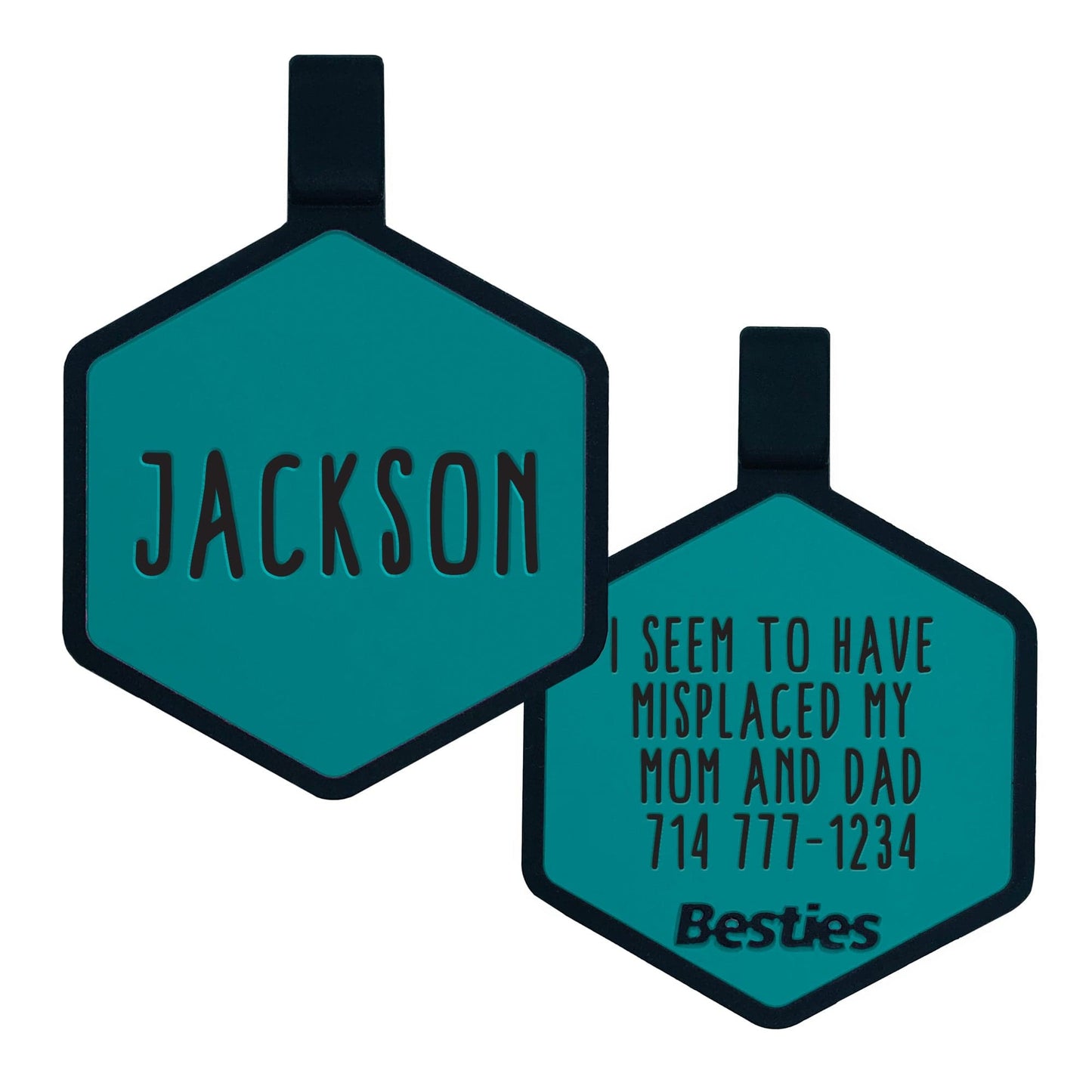 Turquoise Silicone ID Tag