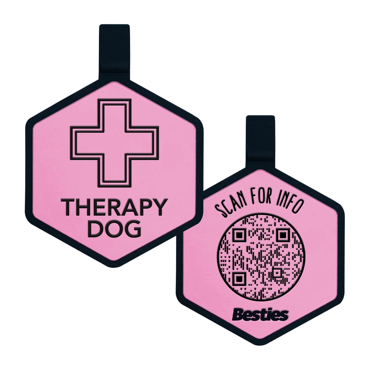 QR Code Therapy Dog Silicone Pet ID Tag