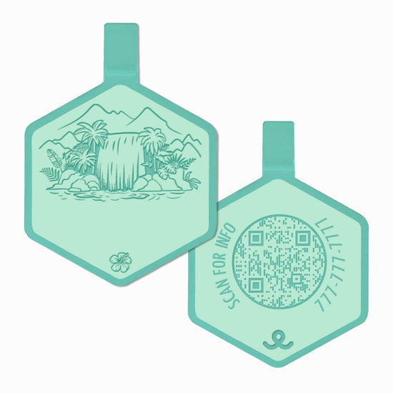 QR Code Paradise falls forest Silicone ID Tag