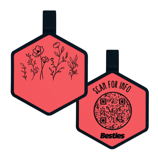 QR Code Wildflowers Silicone ID Tag