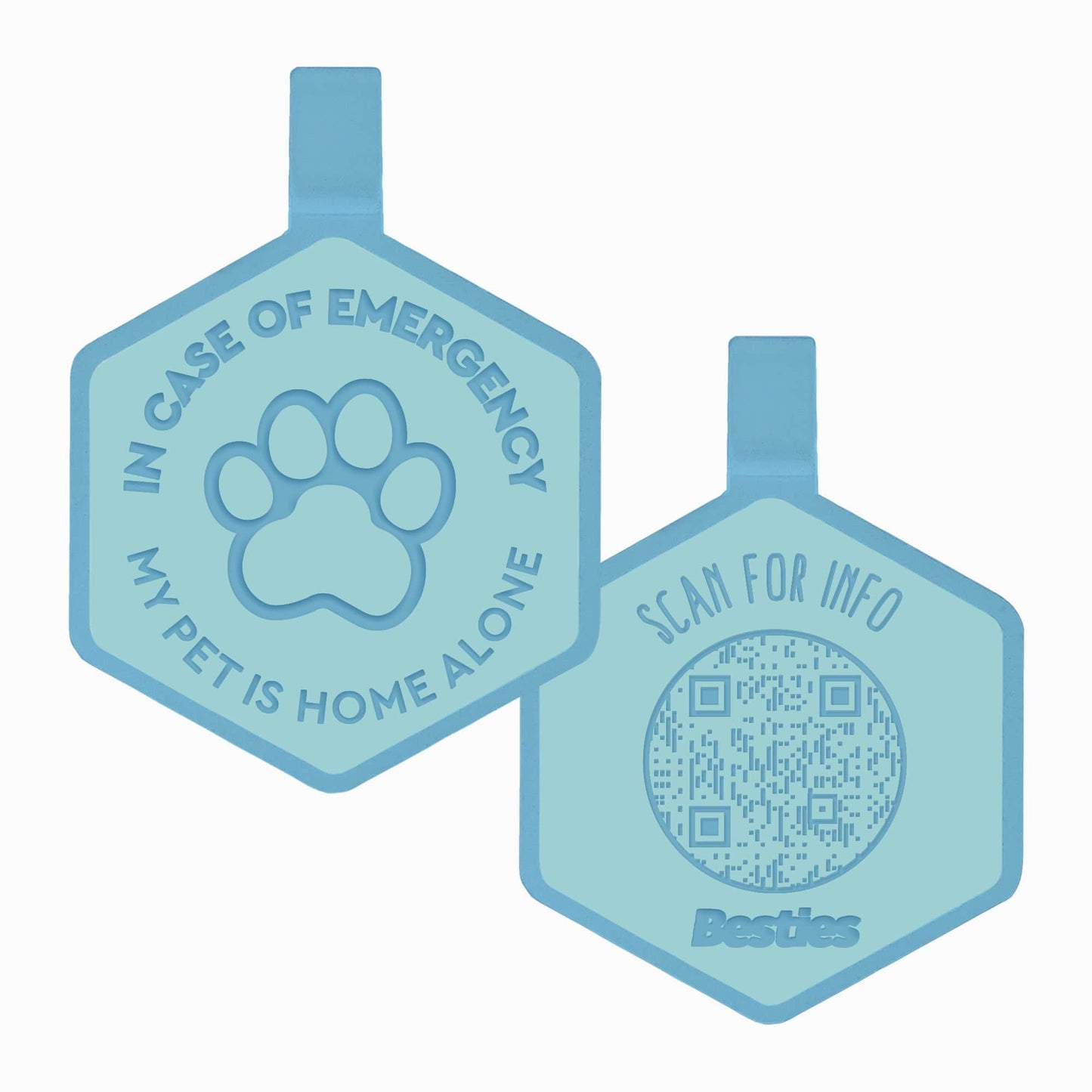 QR Code My Pet Is Home Alone Emergency Alert Keychain