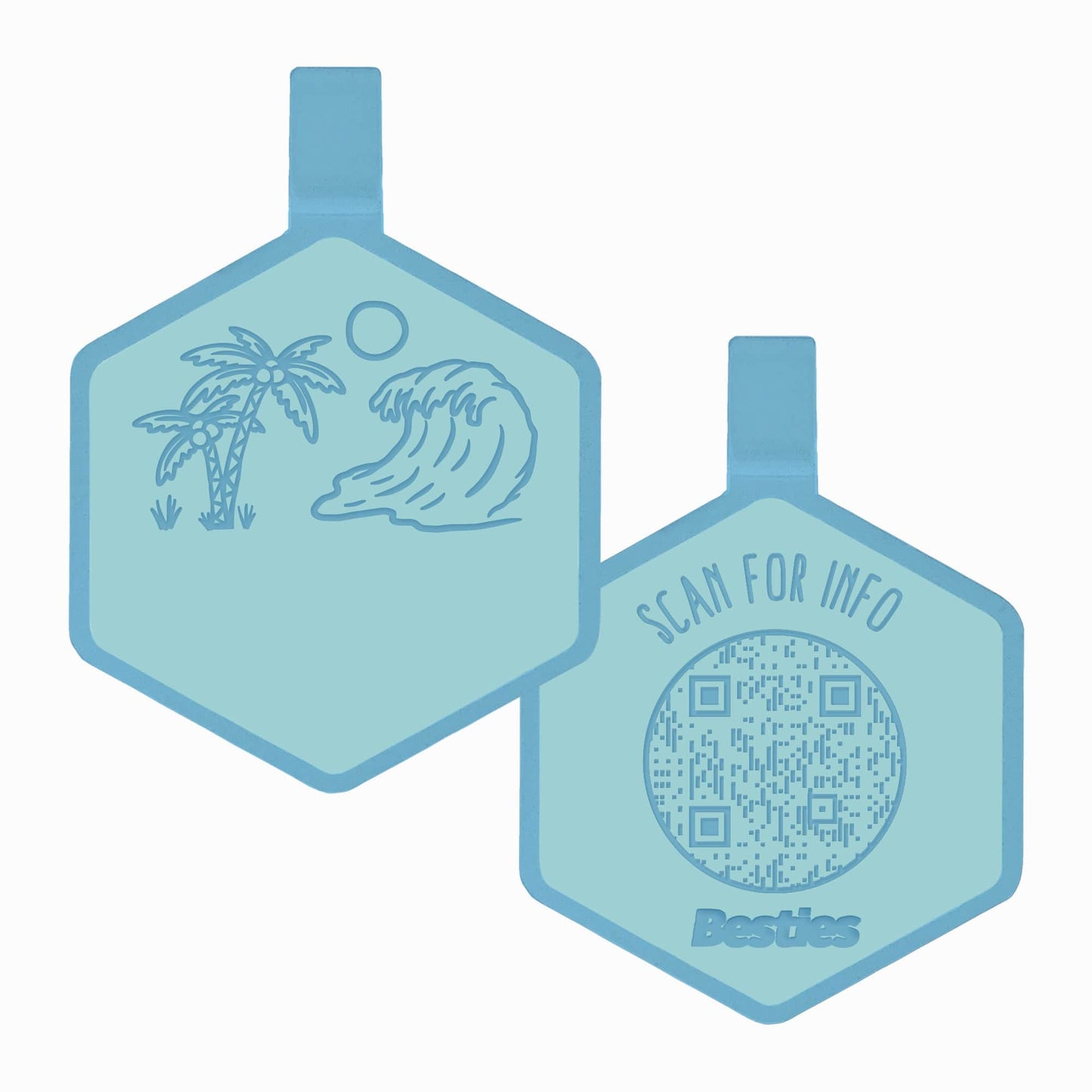 Load image into Gallery viewer, QR Code Life&amp;#39;s A Beach Silicone ID Tag

