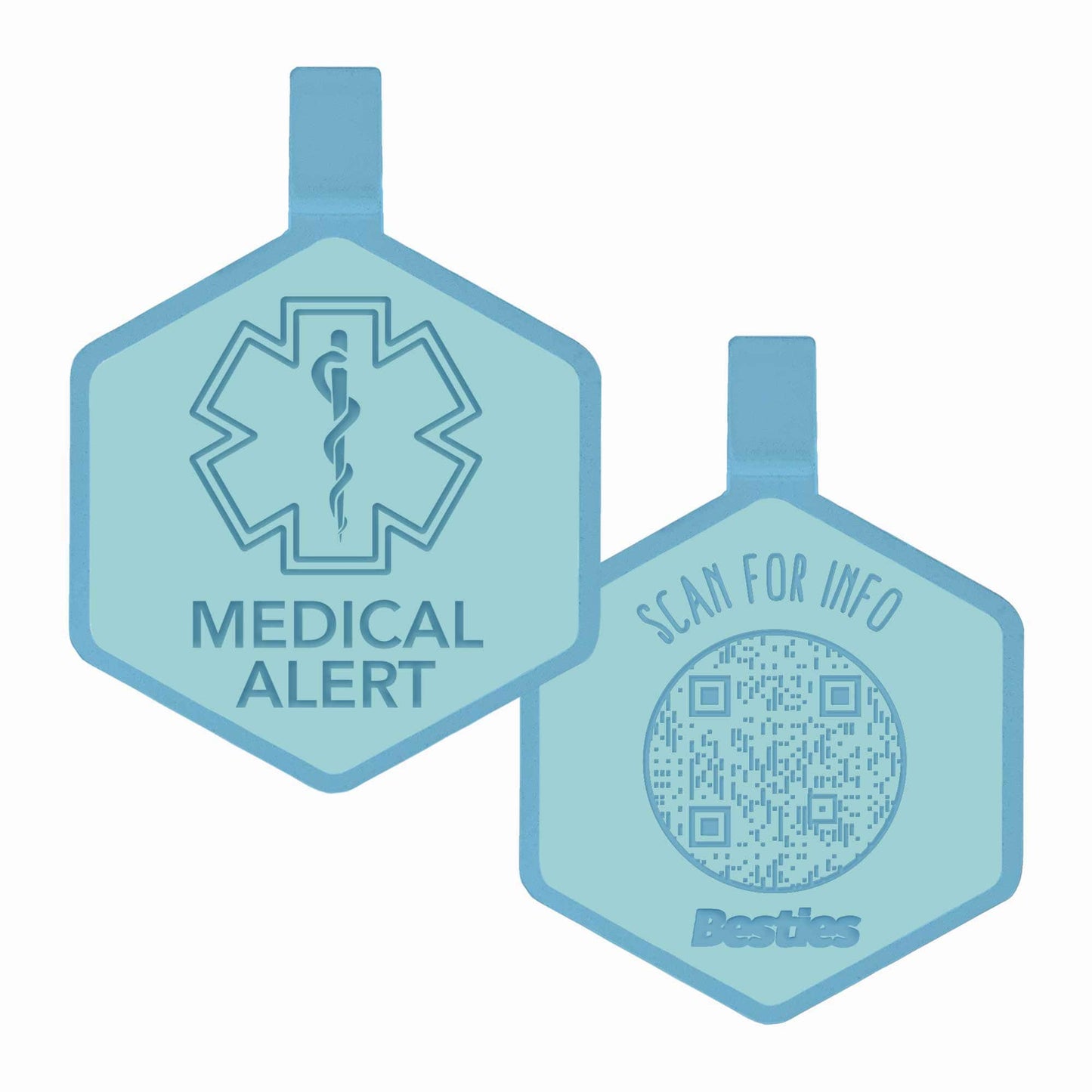 QR Code Medical Alert Silicone Pet ID Tag