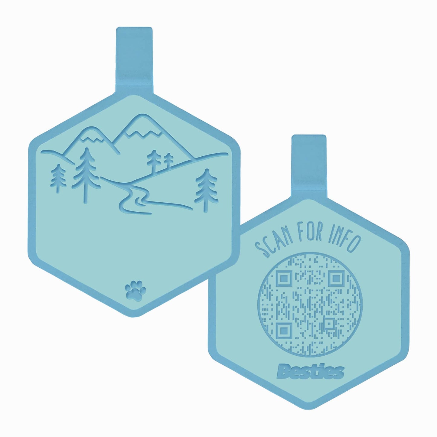 QR Code Mountain Adventure Silicone ID Tag