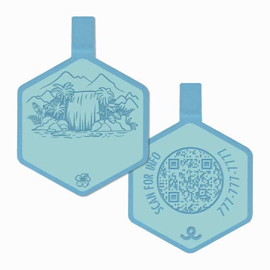 QR Code Paradise falls forest Silicone ID Tag