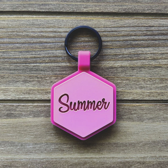 Load image into Gallery viewer, Flamingo Pink Silicone ID Tag
