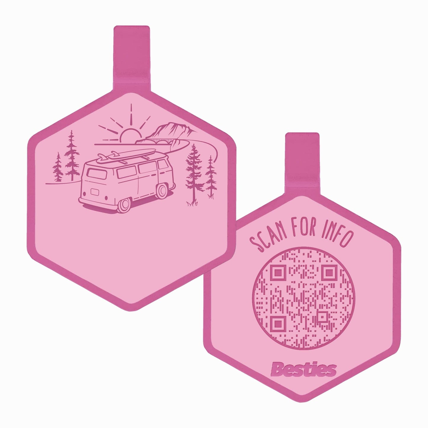 Load image into Gallery viewer, QR Code Road Trippin’ Silicone ID Tag
