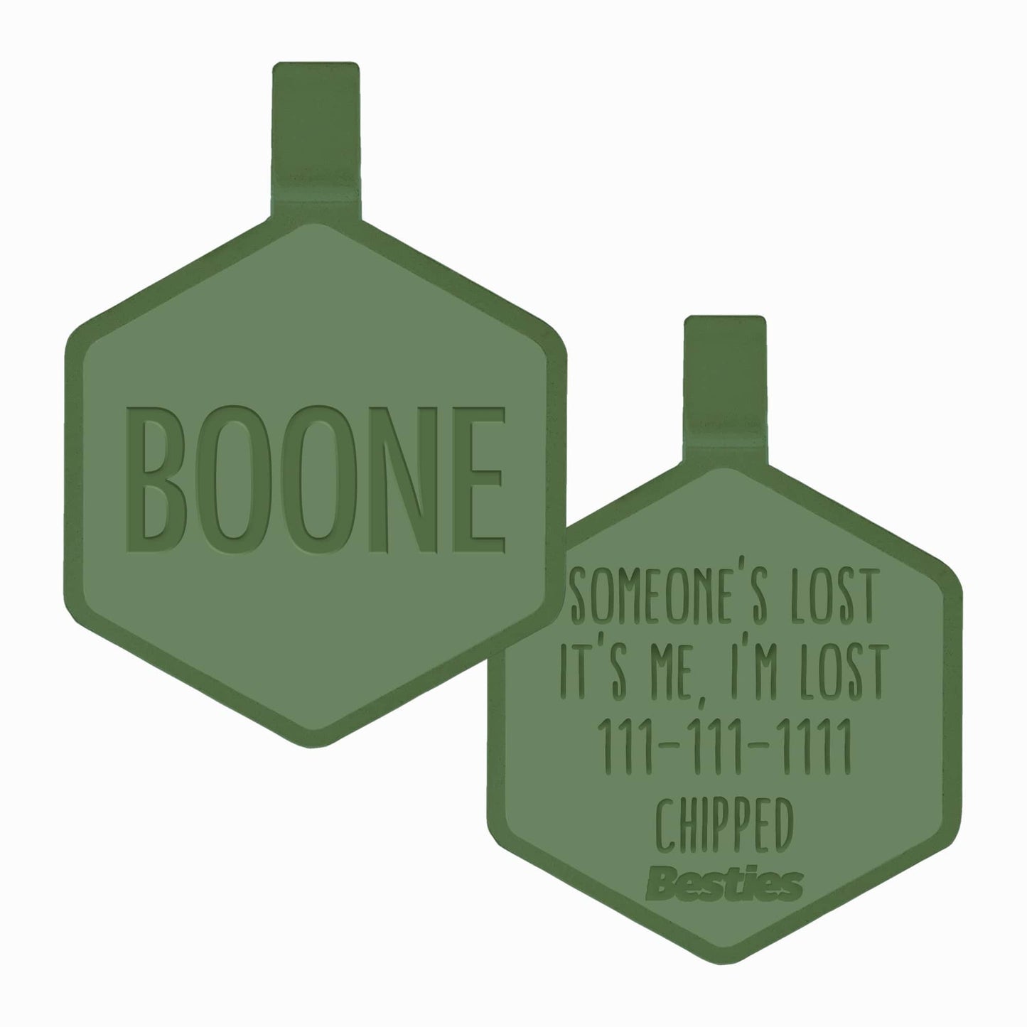 Forest Green Silicone ID Tag