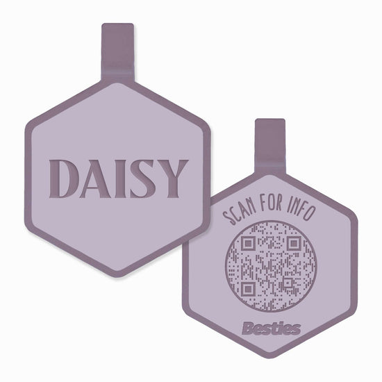 Load image into Gallery viewer, QR Code Heather Purple Silicone ID Tag
