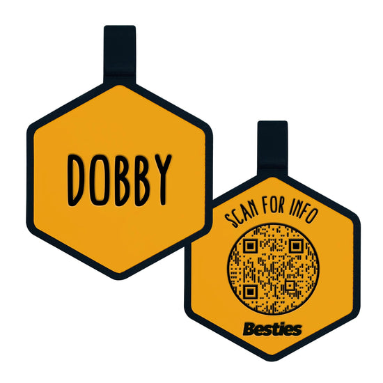 QR Code Mustard Yellow Silicone ID Tag