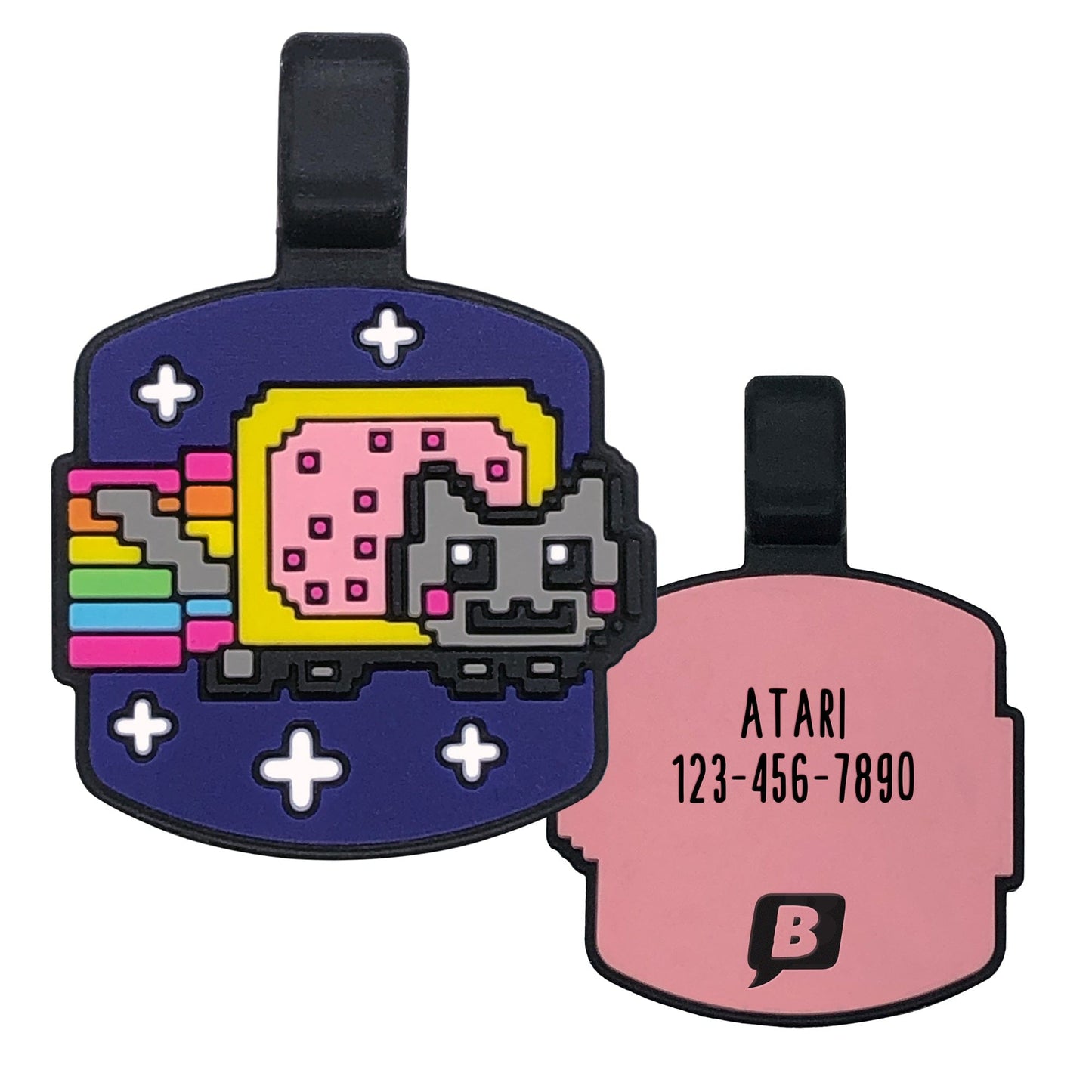 Load image into Gallery viewer, Nyan Cat Silicone Cat ID Tag

