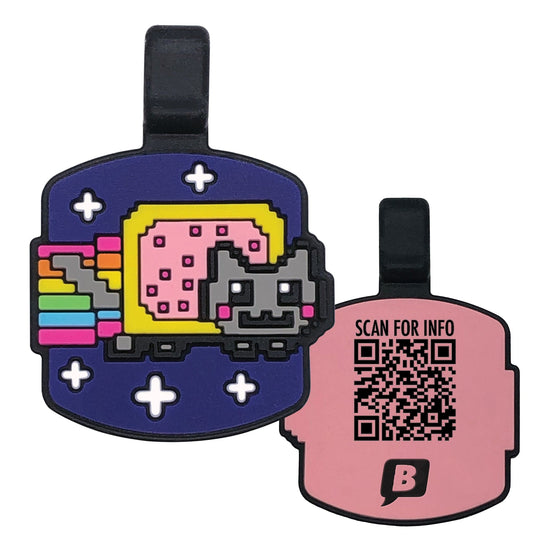 QR Code Nyan Cat Silicone Cat ID Tag