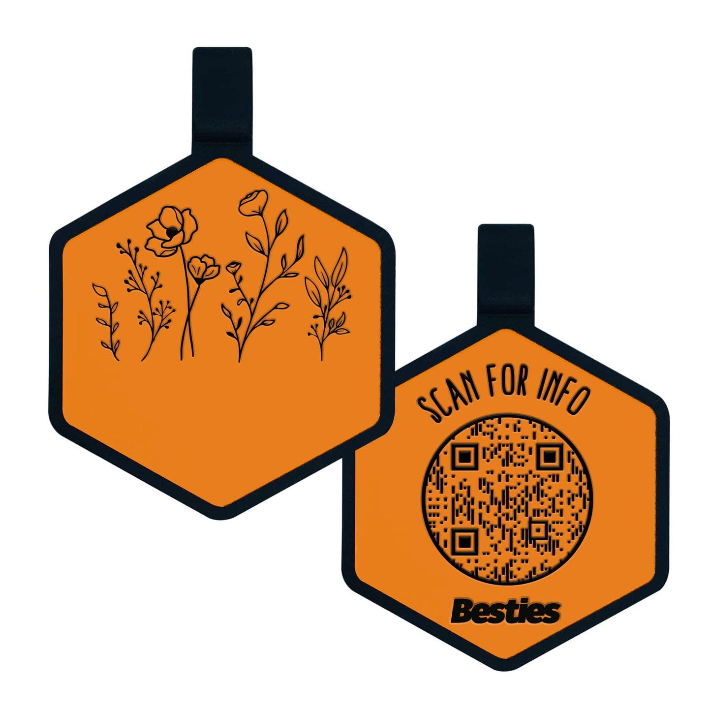 QR Code Wildflowers Silicone ID Tag