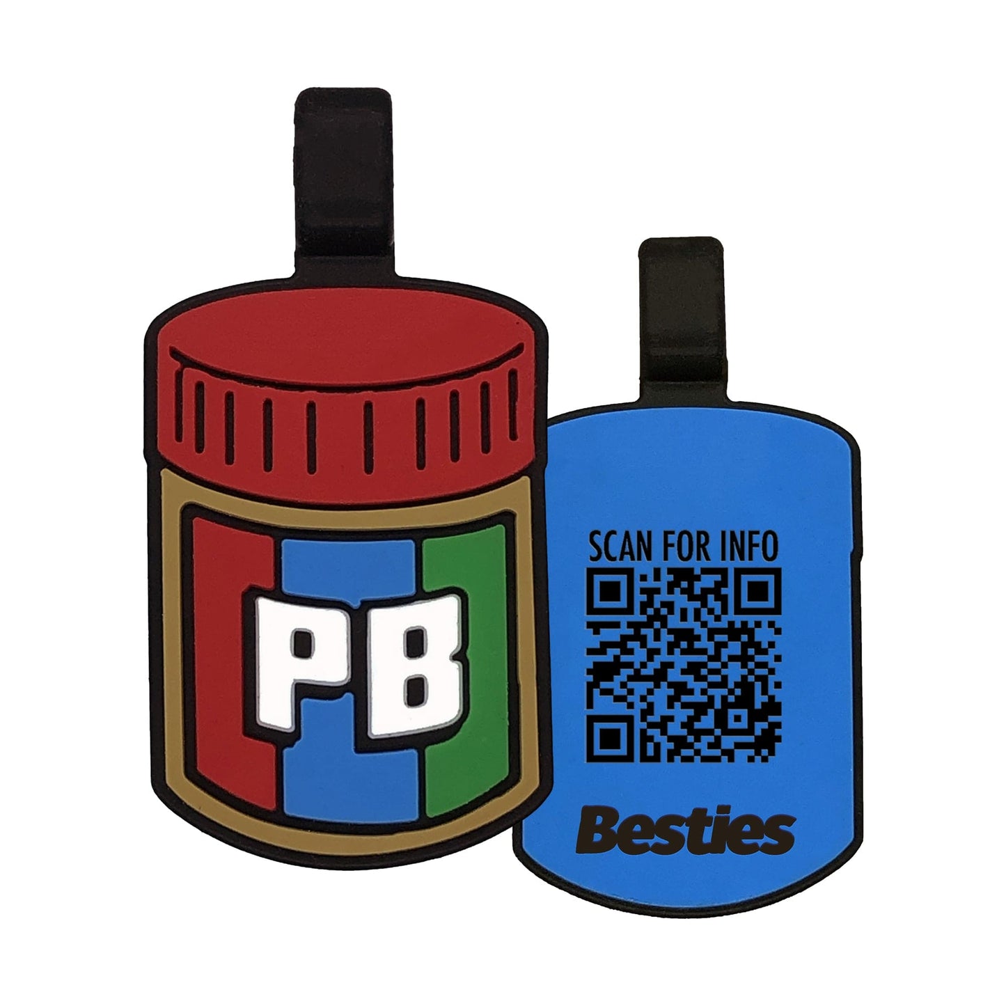 QR Code Peanut Butter Silicone ID Tag