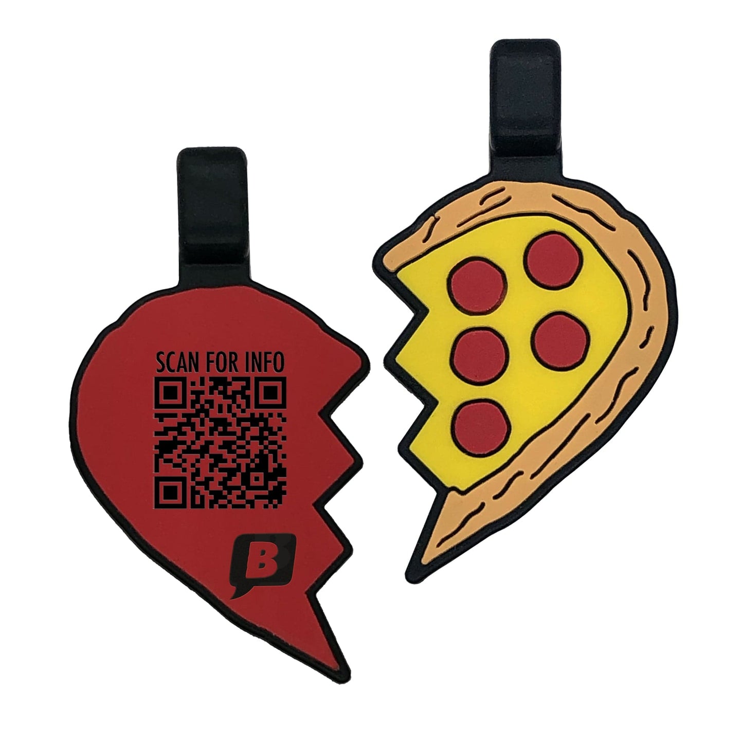 Load image into Gallery viewer, QR Code Pizza Your Heart Silicone ID Tag

