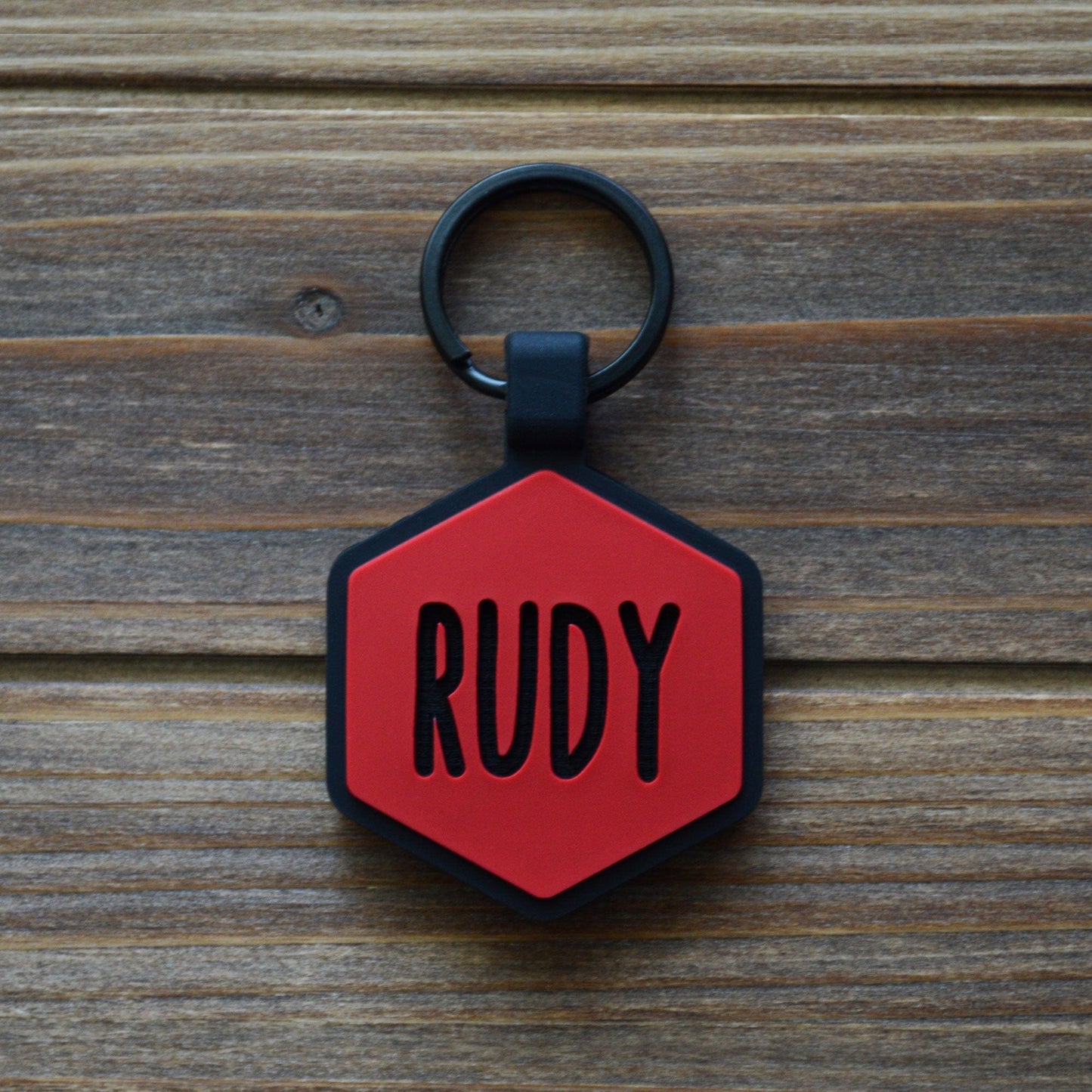 Red Silicone Dog ID Tag