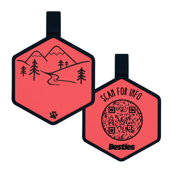 QR Code Mountain Adventure Silicone ID Tag