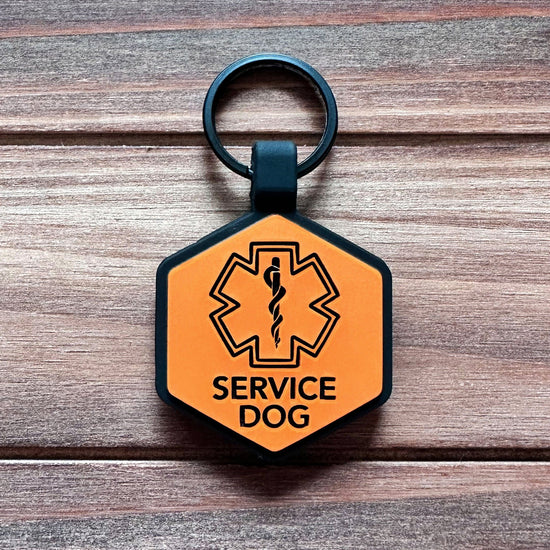 QR Code Service Dog Silicone Pet ID Tag