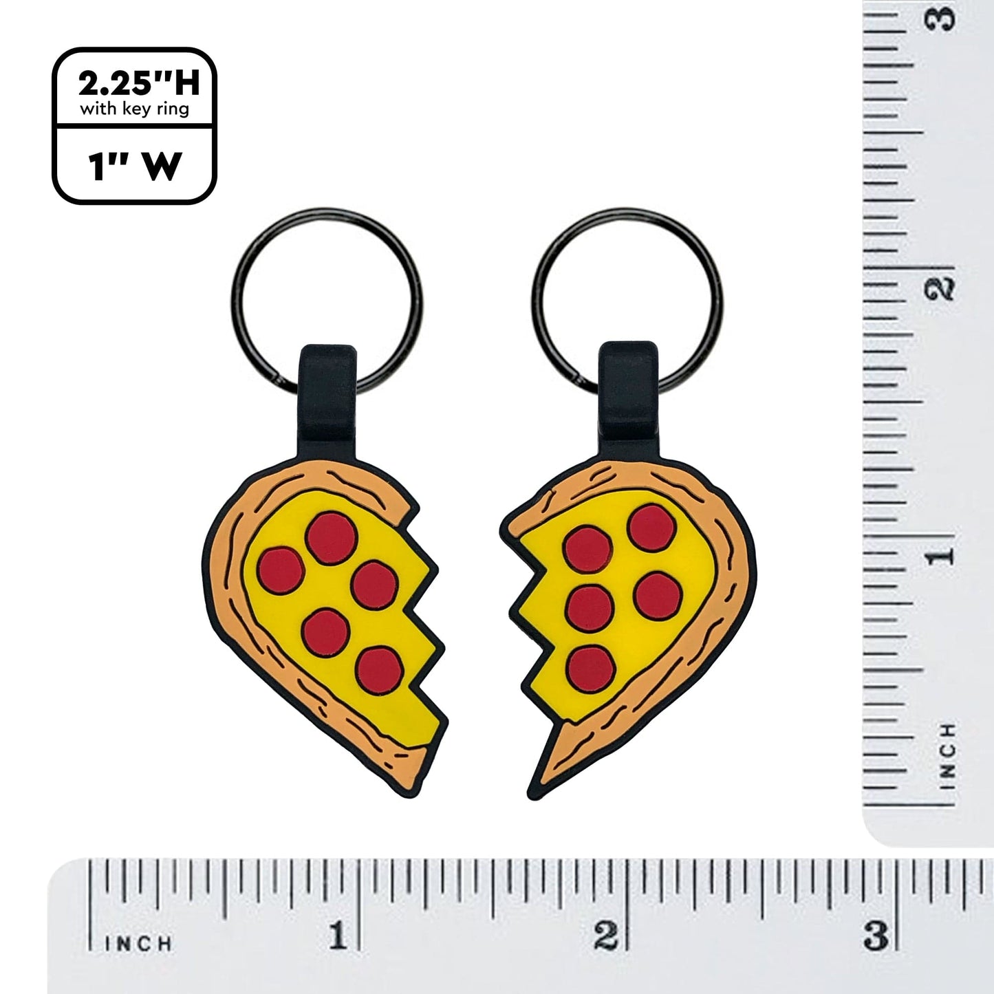 Mini Pizza Your Heart BFF Silicone ID Tag Set