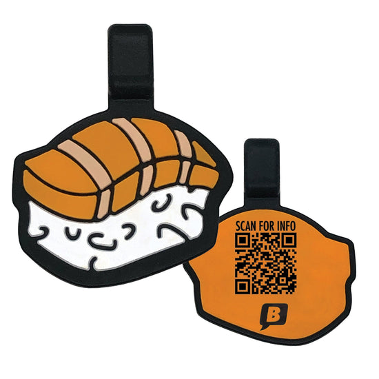 QR Code Sushi Silicone Cat ID Tag