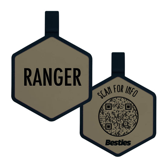 QR Code Taupe Silicone ID Tag