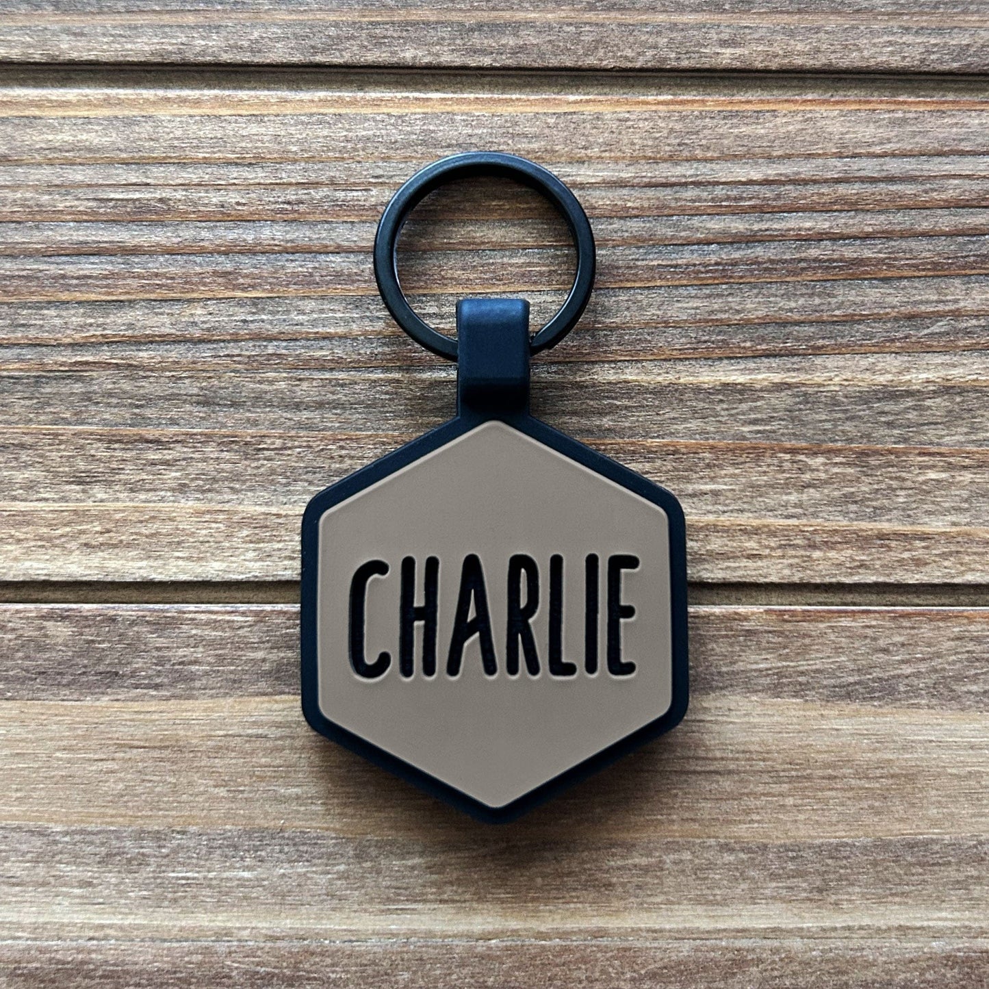 Taupe Silicone ID Tag