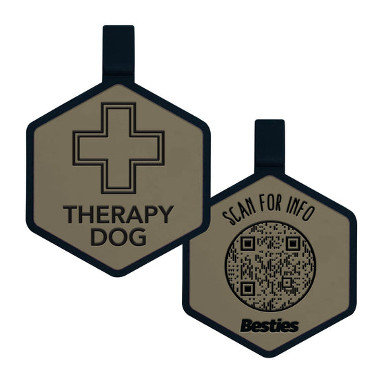 QR Code Therapy Dog Silicone Pet ID Tag