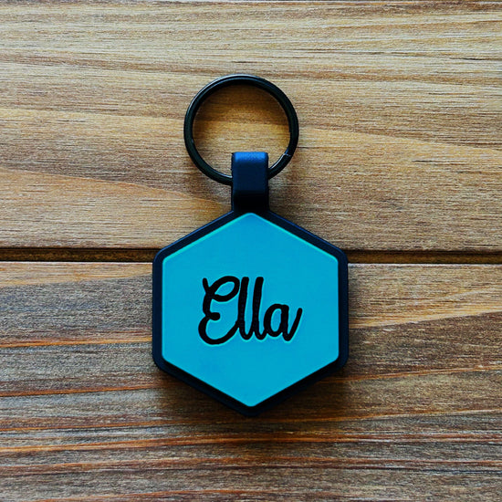 Turquoise Silicone ID Tag