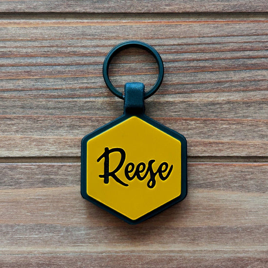 QR Code Mustard Yellow Silicone ID Tag